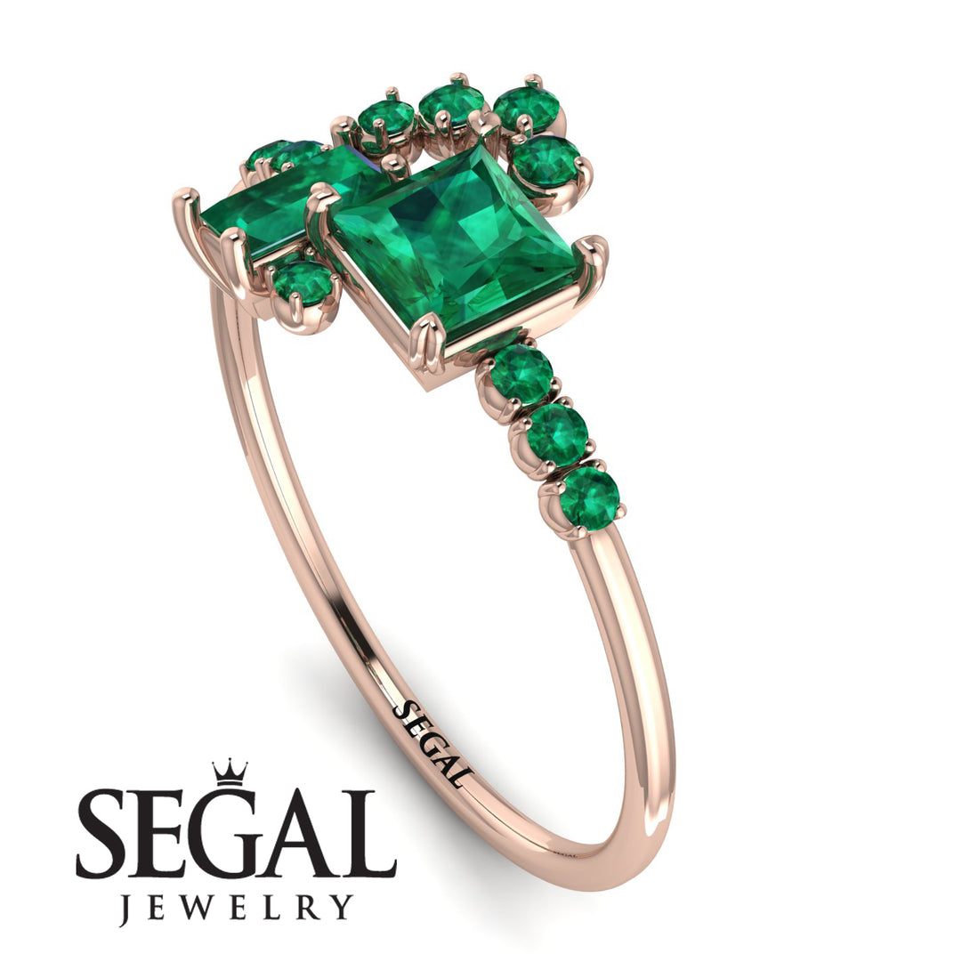 Princess Cut Mix Emerald Ring - Mya No. 20