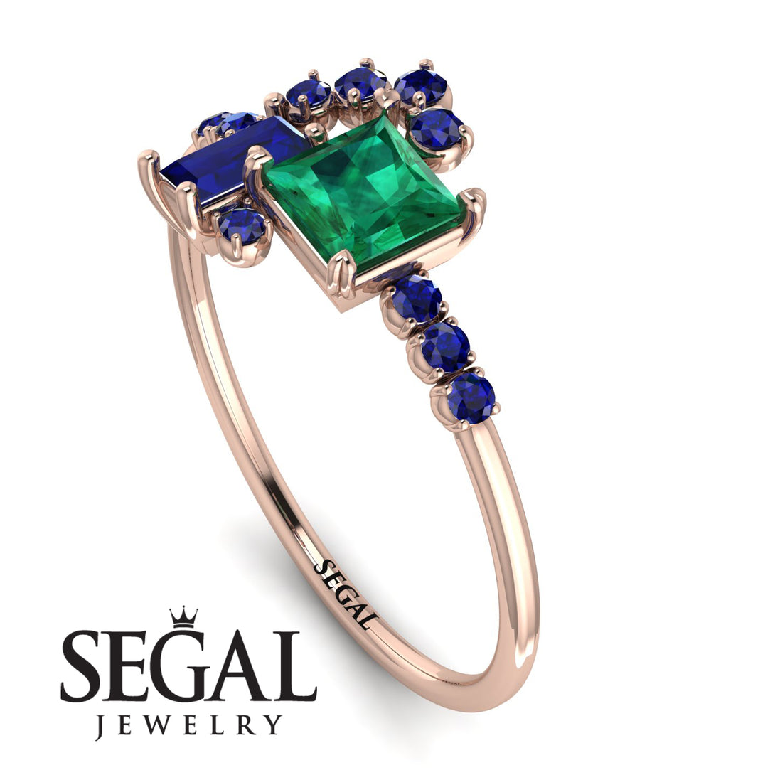 Princess Cut Mix Emerald Ring - Mya No. 65