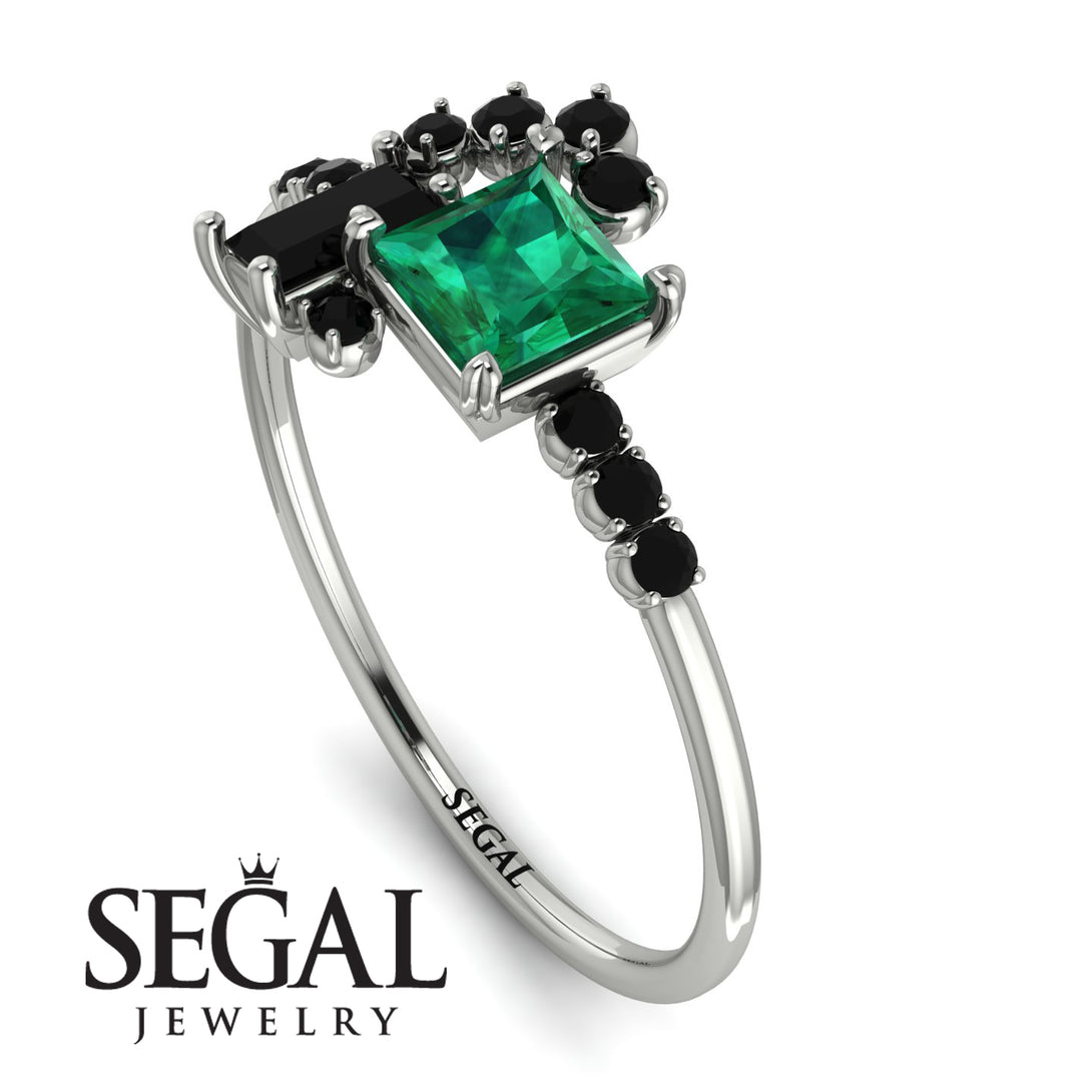 Princess Cut Mix Emerald Ring - Mya No. 36