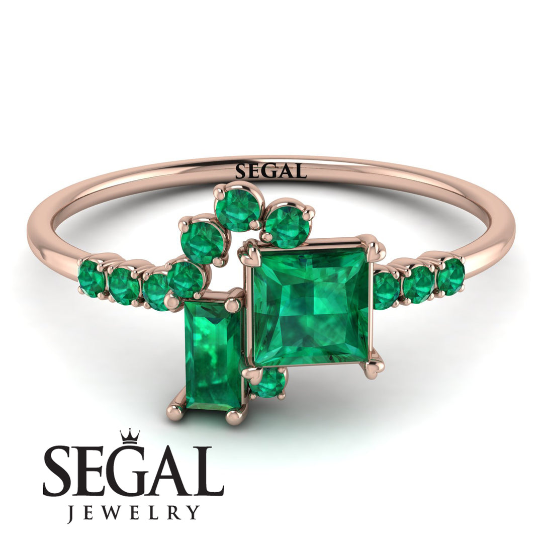 Princess Cut Mix Emerald Ring - Mya No. 20