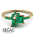 Princess Cut Mix Emerald Ring - Mya No. 19