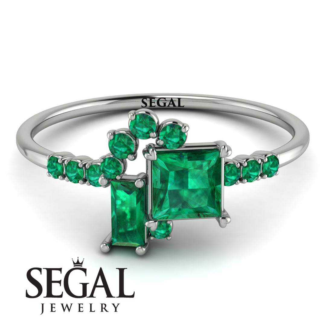 Princess Cut Mix Emerald Ring - Mya No. 21