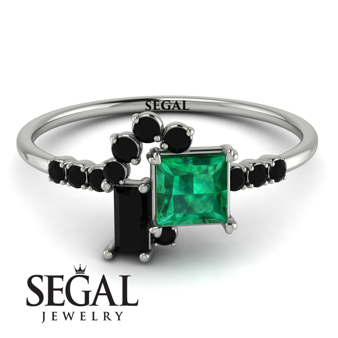 Princess Cut Mix Emerald Ring - Mya No. 36