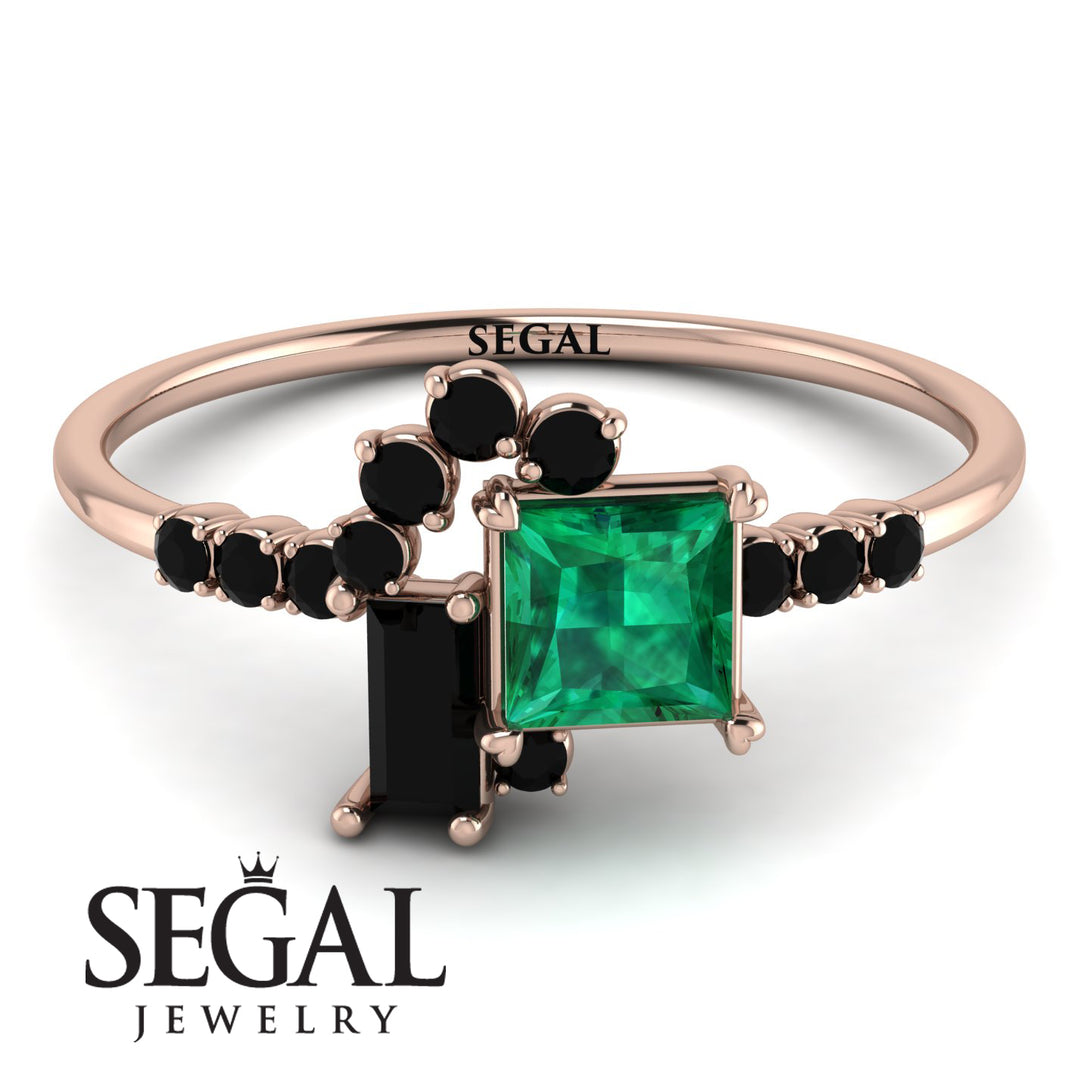 Princess Cut Mix Emerald Ring - Mya No. 35