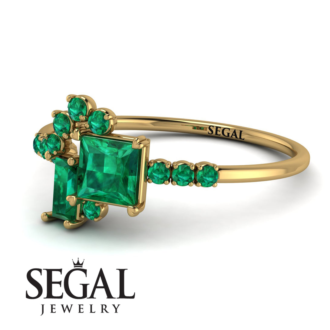 Princess Cut Mix Emerald Ring - Mya No. 19