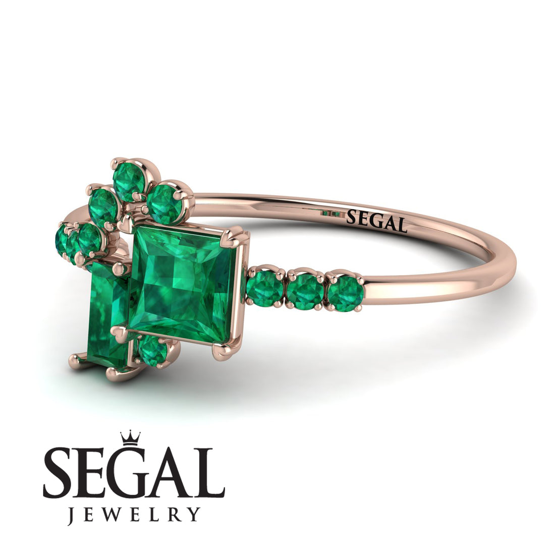 Princess Cut Mix Emerald Ring - Mya No. 20