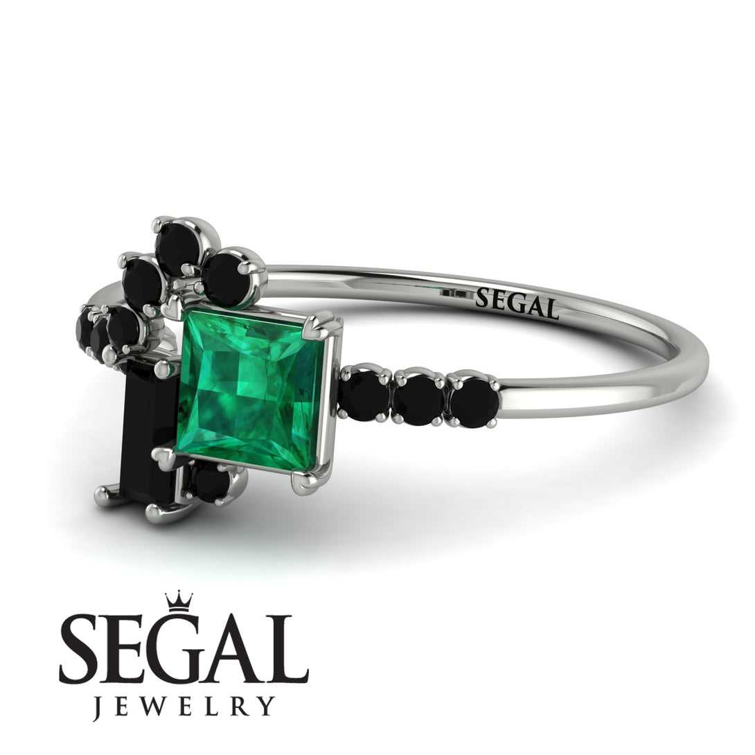 Princess Cut Mix Emerald Ring - Mya No. 36