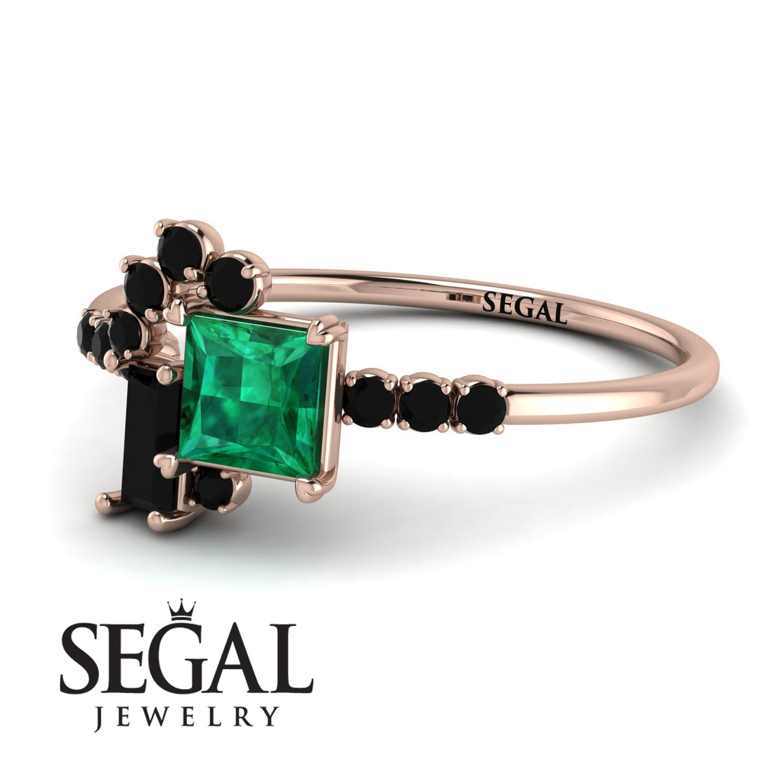 Princess Cut Mix Emerald Ring - Mya No. 35