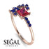 Princess Cut Mix Ruby Ring - Mya No. 71 image 10