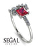 Princess Cut Mix Ruby Ring - Mya No. 12 image 10