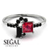 Princess Cut Mix Ruby Ring - Mya No. 42