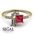 Princess Cut Mix Ruby Ring - Mya No. 10
