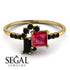 Princess Cut Mix Ruby Ring - Mya No. 40 image 2