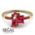 Princess Cut Mix Ruby Ring - Mya No. 55