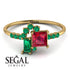 Princess Cut Mix Ruby Ring - Mya No. 25