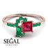 Princess Cut Mix Ruby Ring - Mya No. 26
