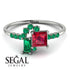Princess Cut Mix Ruby Ring - Mya No. 27 image 2