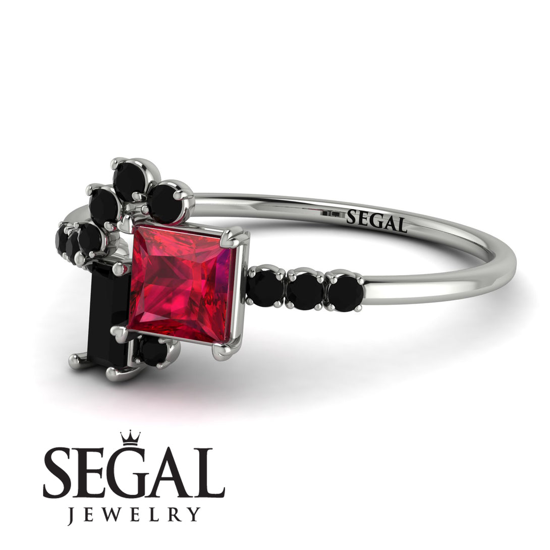 Princess Cut Mix Ruby Ring - Mya No. 42