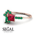 Princess Cut Mix Ruby Ring - Mya No. 26 image 3