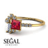 Princess Cut Mix Ruby Ring - Mya No. 10