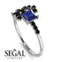 Princess Cut Mix Sapphire Ring - Mya No. 45