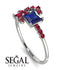 Princess Cut Mix Sapphire Ring - Mya No. 60 image 10