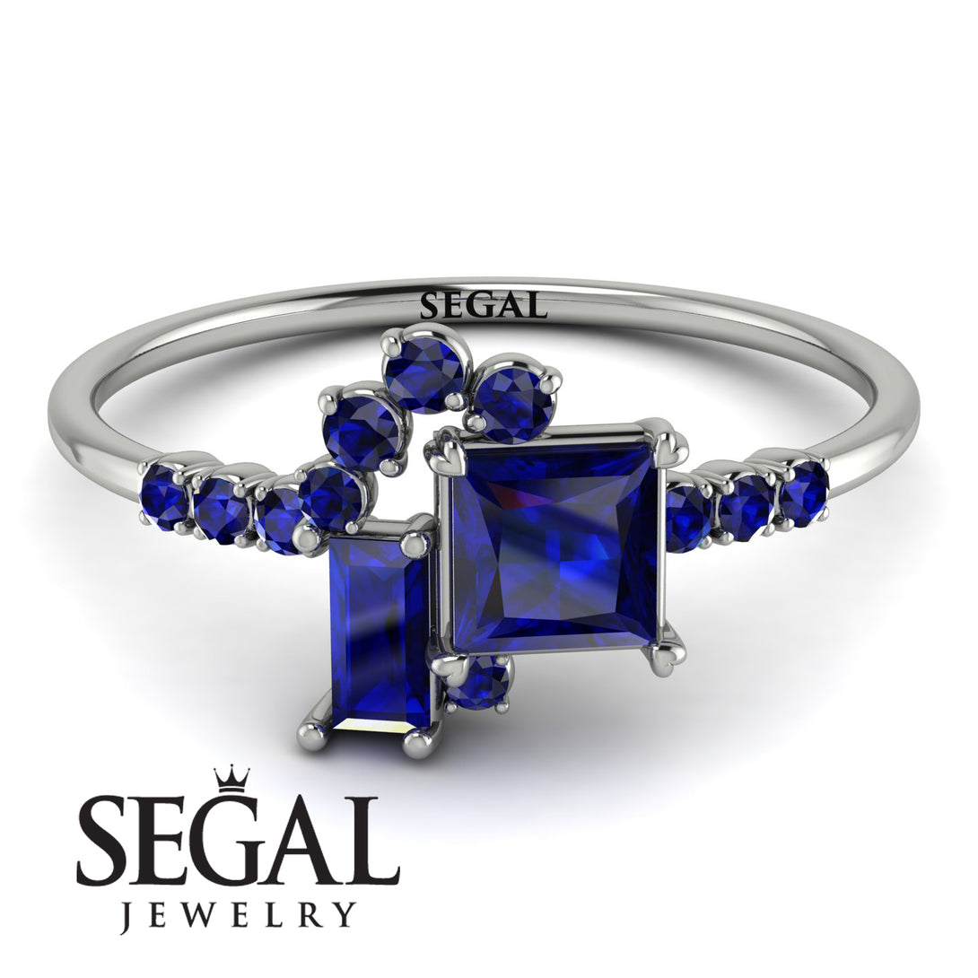 Princess Cut Mix Sapphire Ring - Mya No. 75