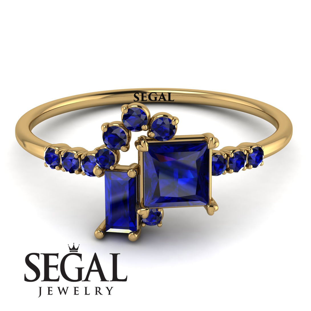 Princess Cut Mix Sapphire Ring - Mya No. 73