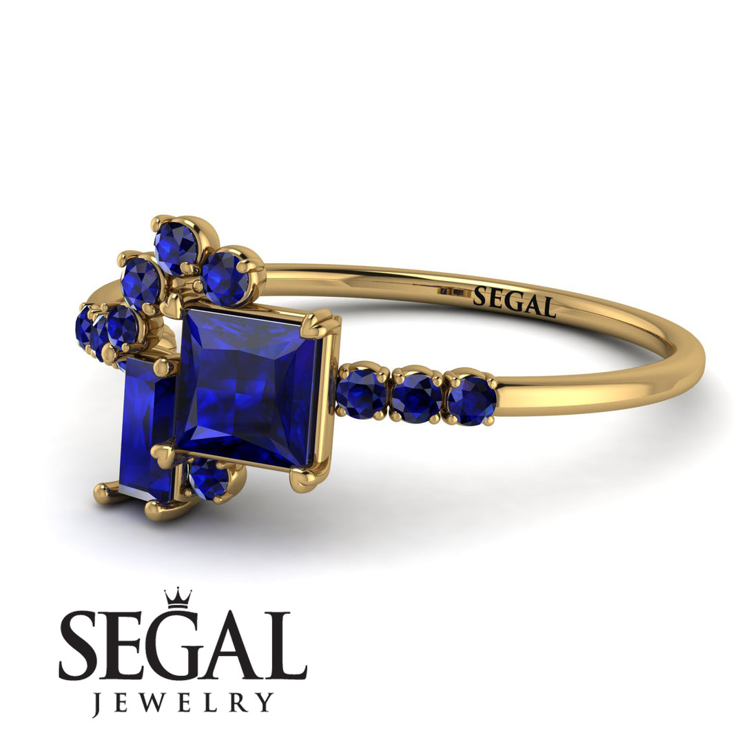 Princess Cut Mix Sapphire Ring - Mya No. 73