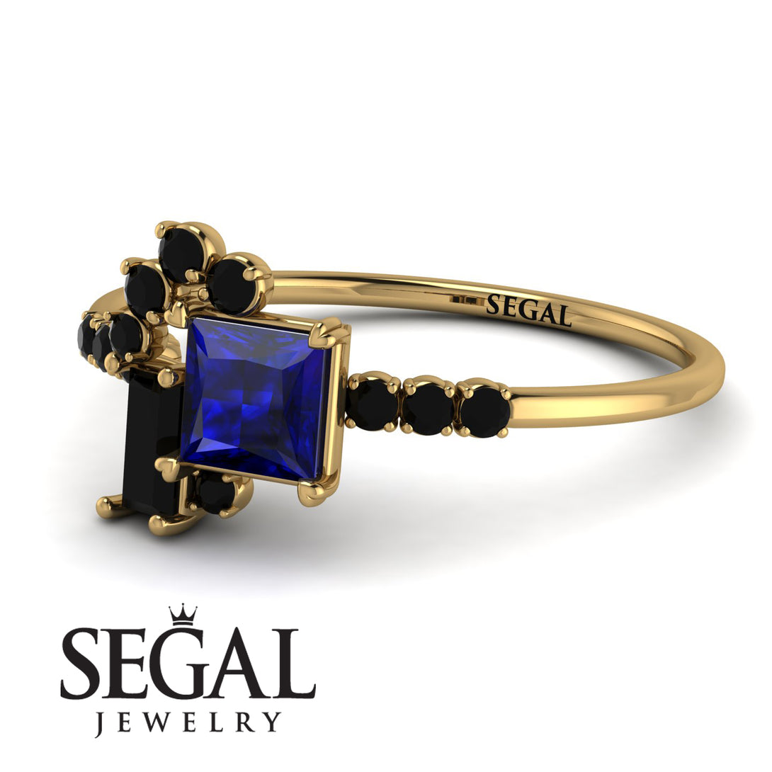 Princess Cut Mix Sapphire Ring - Mya No. 43