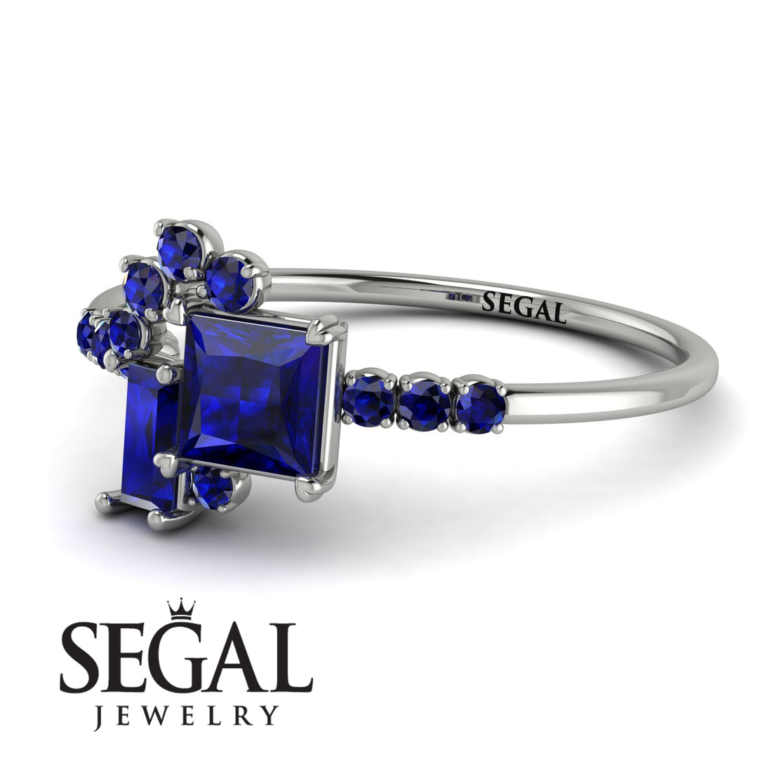 Princess Cut Mix Sapphire Ring - Mya No. 75