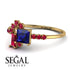 Princess Cut Mix Sapphire Ring - Mya No. 58