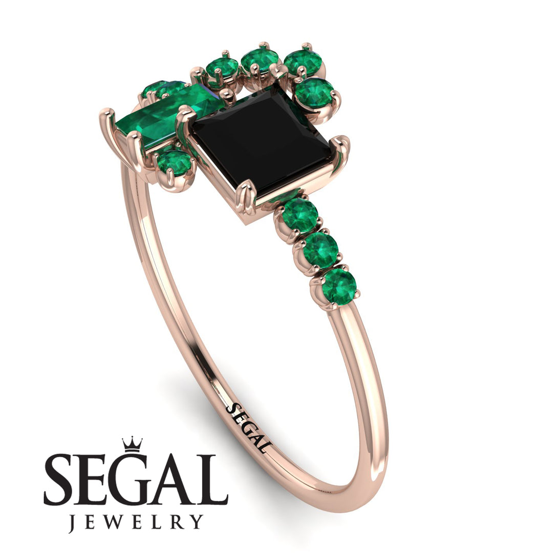 Princess Cut Mix Black Diamond Ring - Mya No. 23
