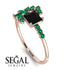 Princess Cut Mix Black Diamond Ring - Mya No. 23
