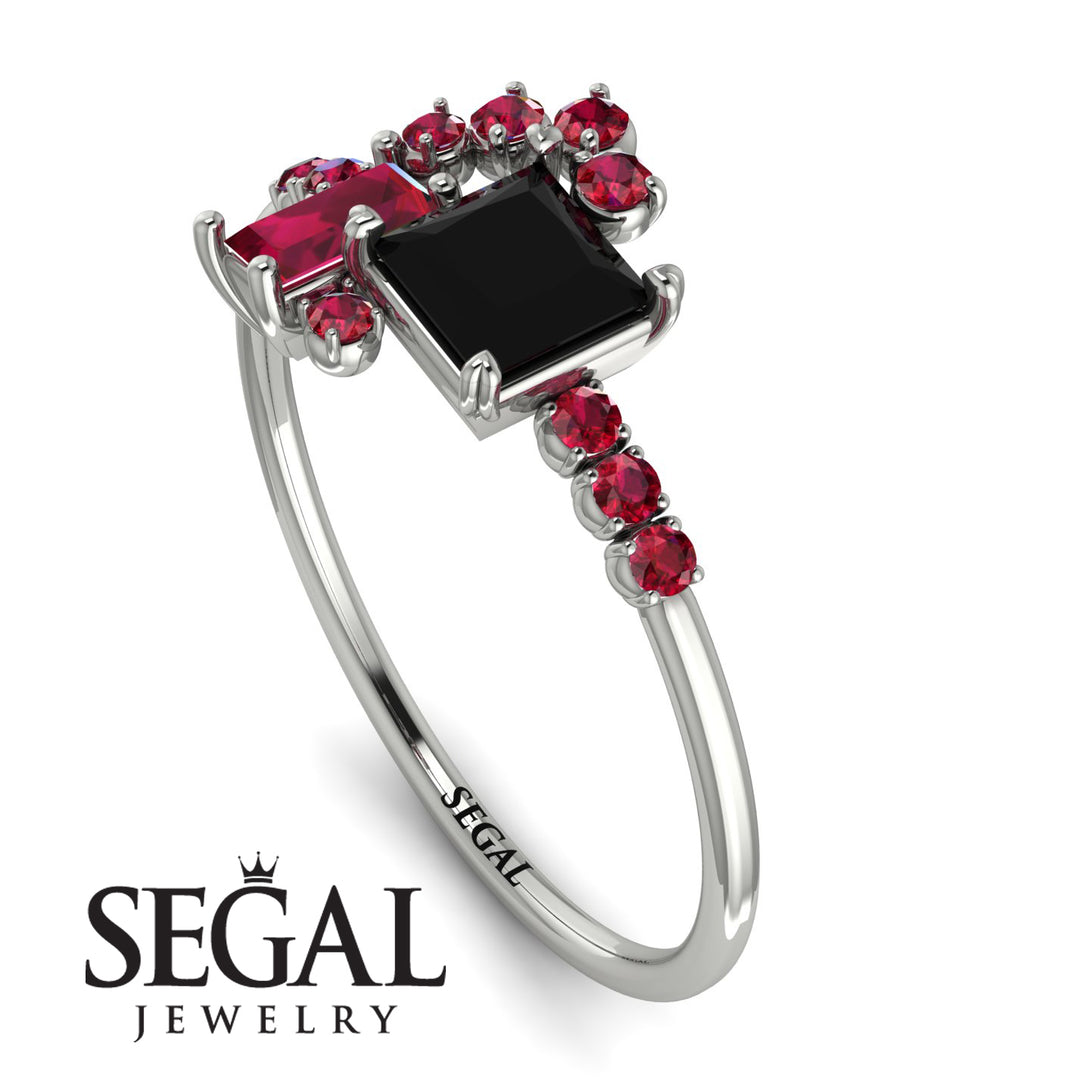 Princess Cut Mix Black Diamond Ring - Mya No. 54