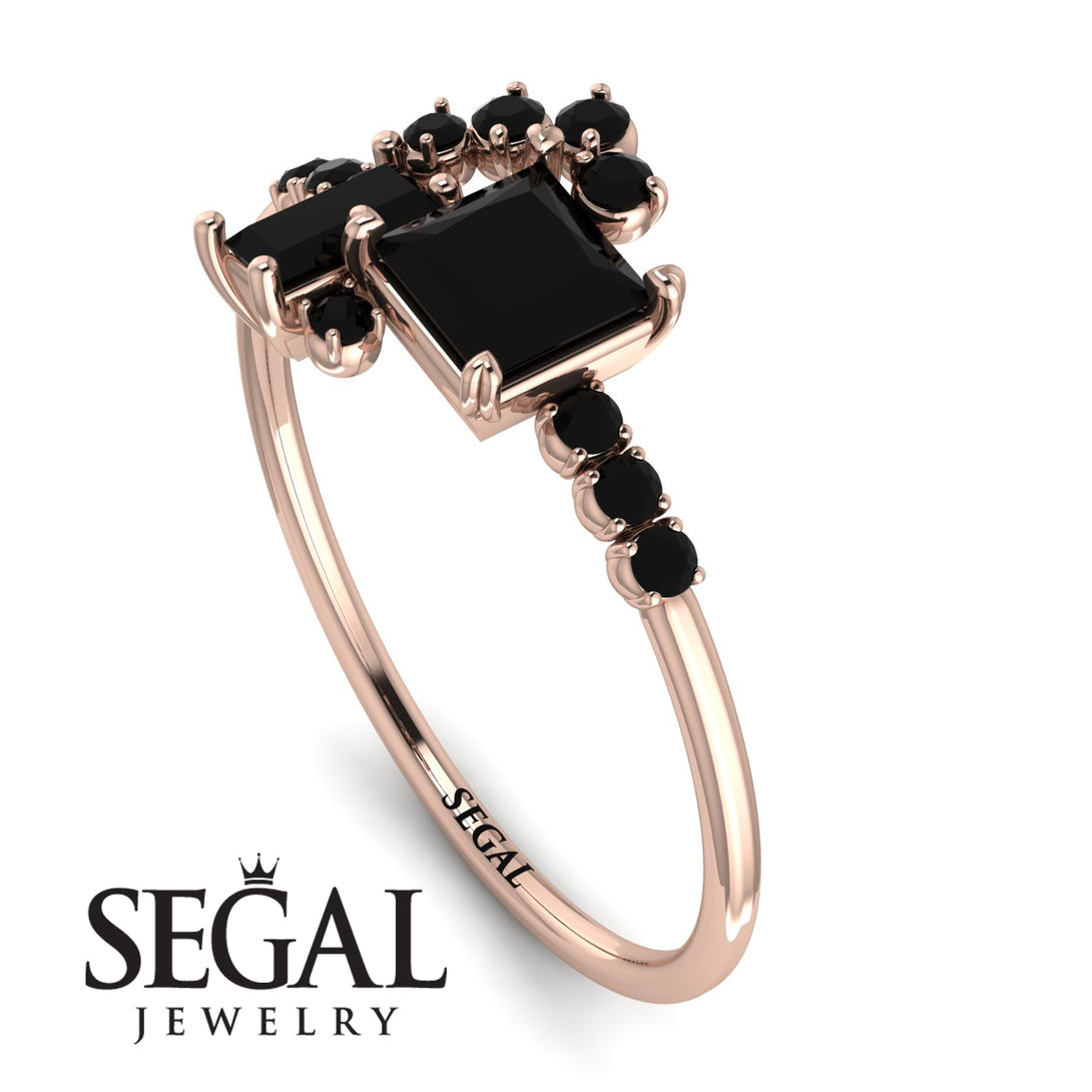 Princess Cut Mix Black Diamond Ring - Mya No. 38