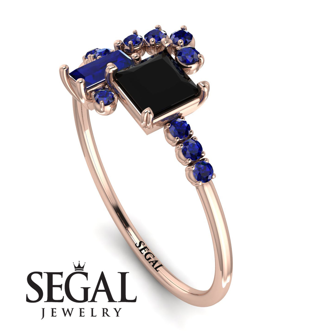Princess Cut Mix Black Diamond Ring - Mya No. 68