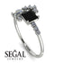 Princess Cut Mix Black Diamond Ring - Mya No. 9
