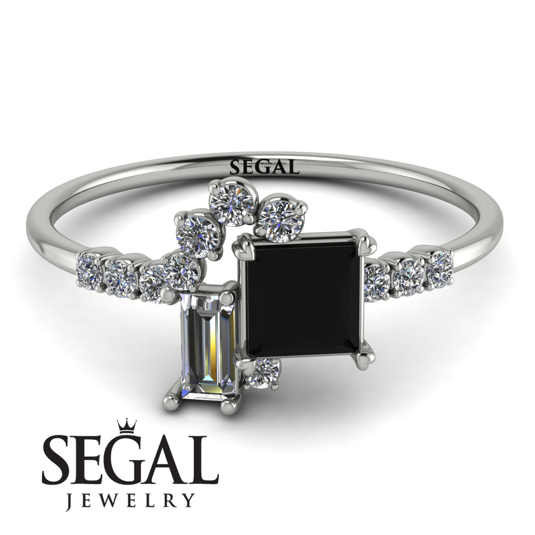 Princess Cut Mix Black Diamond Ring - Mya No. 9
