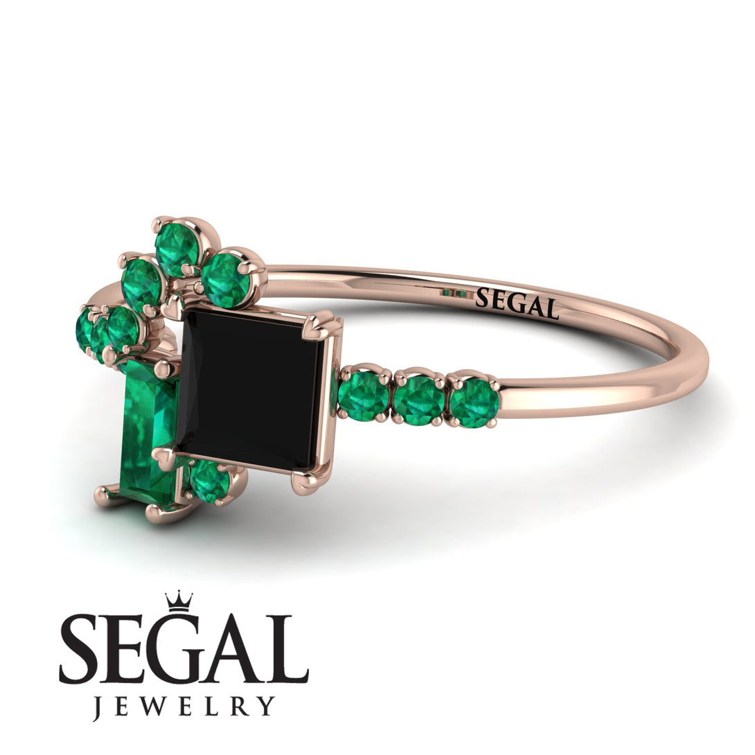 Princess Cut Mix Black Diamond Ring - Mya No. 23