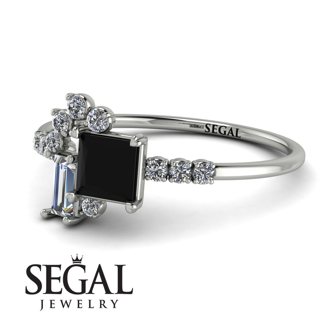 Princess Cut Mix Black Diamond Ring - Mya No. 9