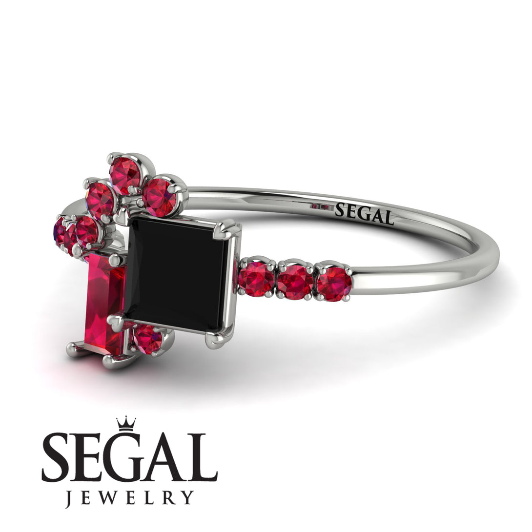 Princess Cut Mix Black Diamond Ring - Mya No. 54