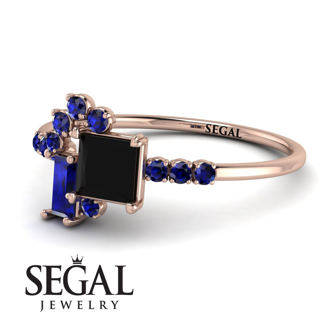 Princess Cut Mix Black Diamond Ring - Mya No. 68