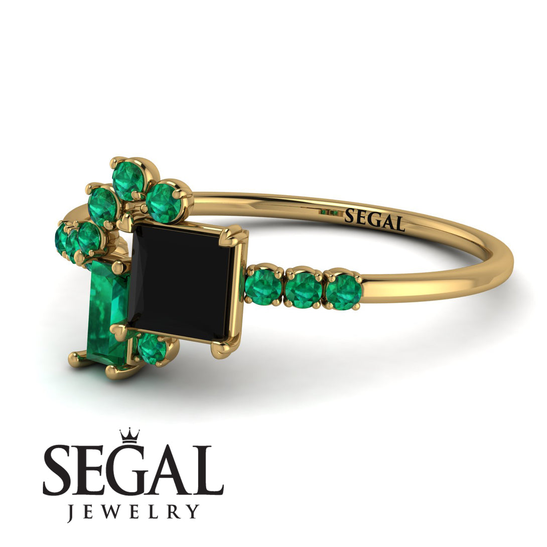 Princess Cut Mix Black Diamond Ring - Mya No. 22