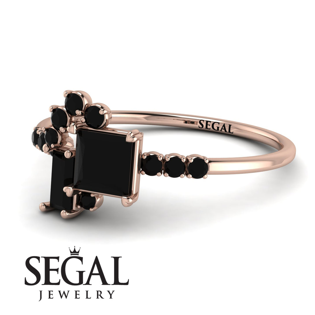Princess Cut Mix Black Diamond Ring - Mya No. 38