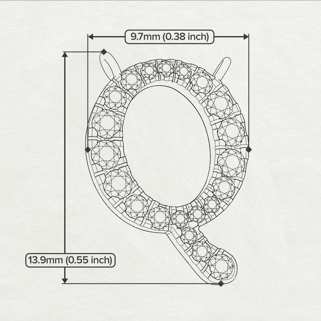 Diamond Gold Initial Necklace - Q