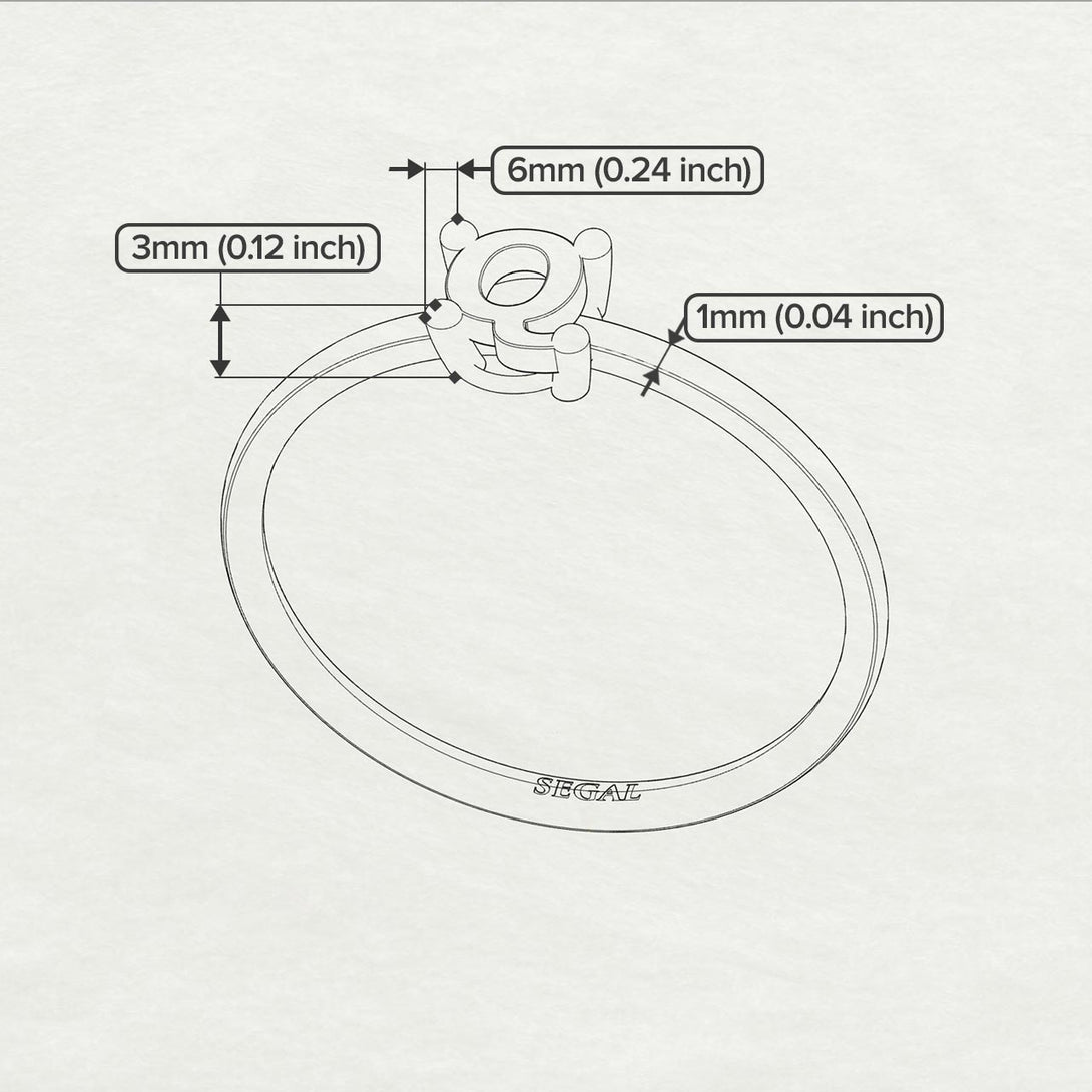 Q Letter - Initial Gold Diamond Ring