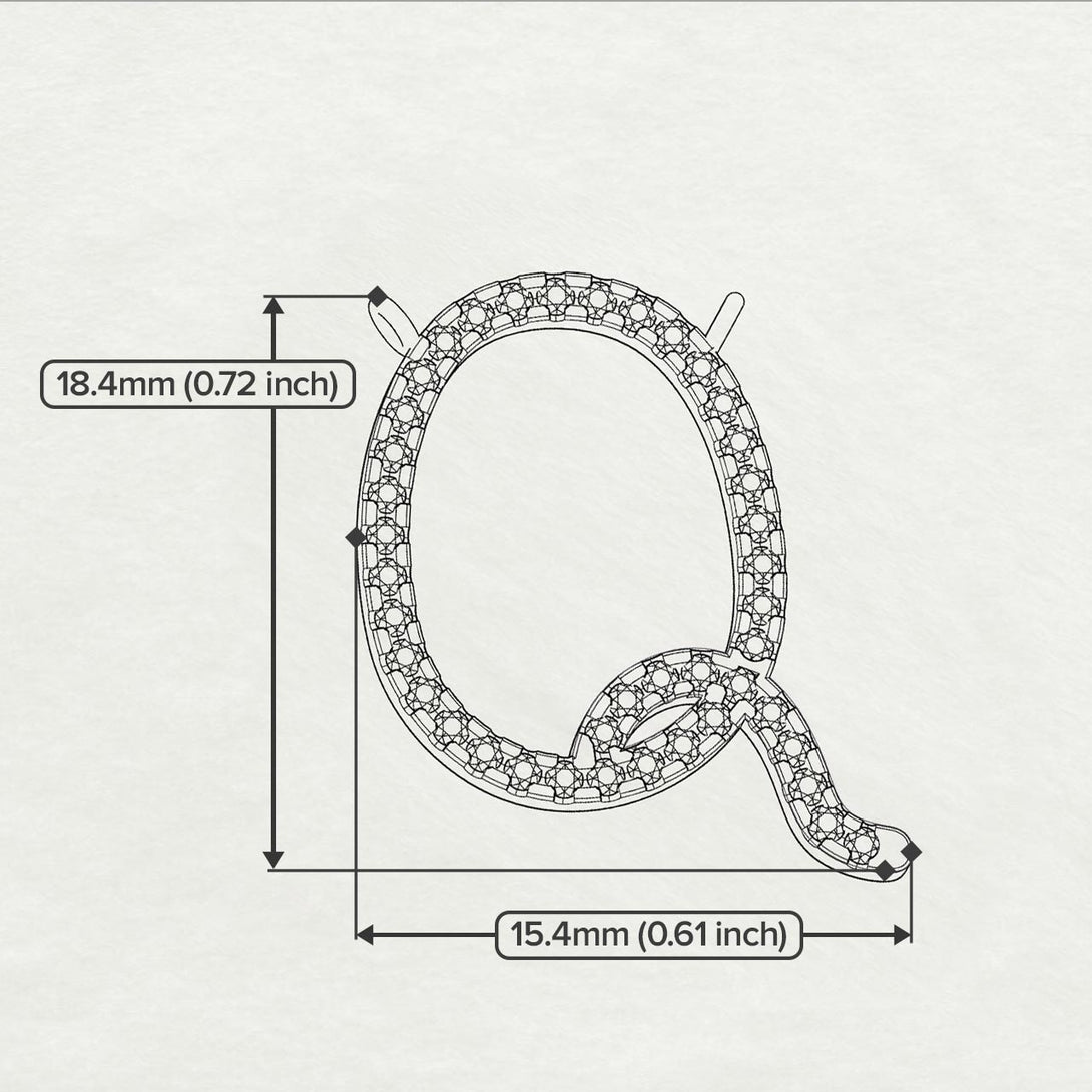 Diamond Gold Letter Necklace - Q