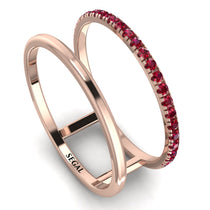 Thin Double Ruby Band Ring - Morgan No. 11 image 1