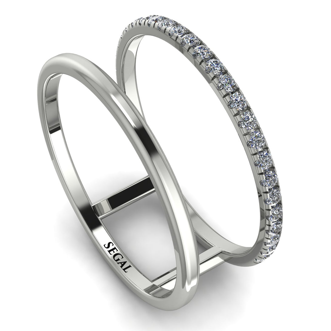 Thin Double Diamond Band Ring - Morgan No. 3